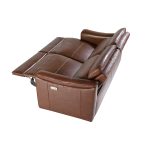 2-местный диван из коричневой кожи с релаксом