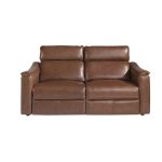 3 seater sofa in brown leather with relax