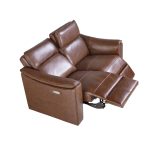 3 seater sofa in brown leather with relax