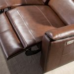 3 seater sofa in brown leather with relax