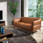 2-Sitzer Sofa mit Lederbezug