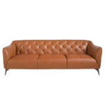 3 seater tufted sofa upholstered in leather