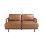 2-Sitzer-Sofa aus braunem Leder