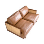 2-Sitzer-Sofa aus braunem Leder