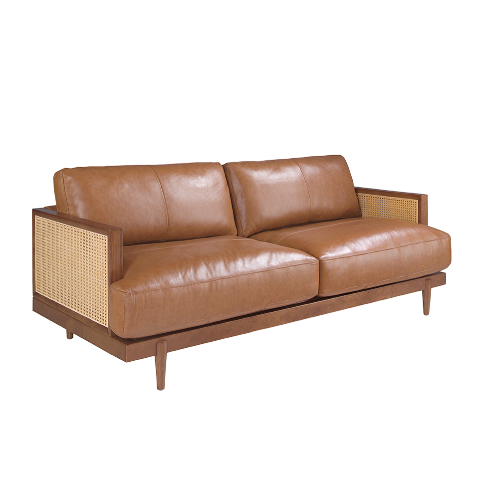 3-Sitzer-Sofa aus braunem Leder
