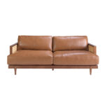 3-Sitzer-Sofa aus braunem Leder