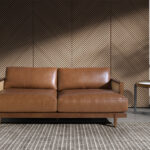 3-Sitzer-Sofa aus braunem Leder