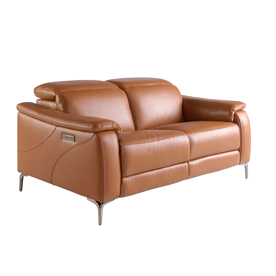 2 seater relax sofa in brown leather