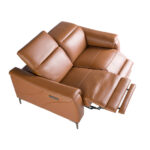 2-Sitzer-Relaxsofa aus braunem Leder