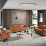 2 seater relax sofa in brown leather