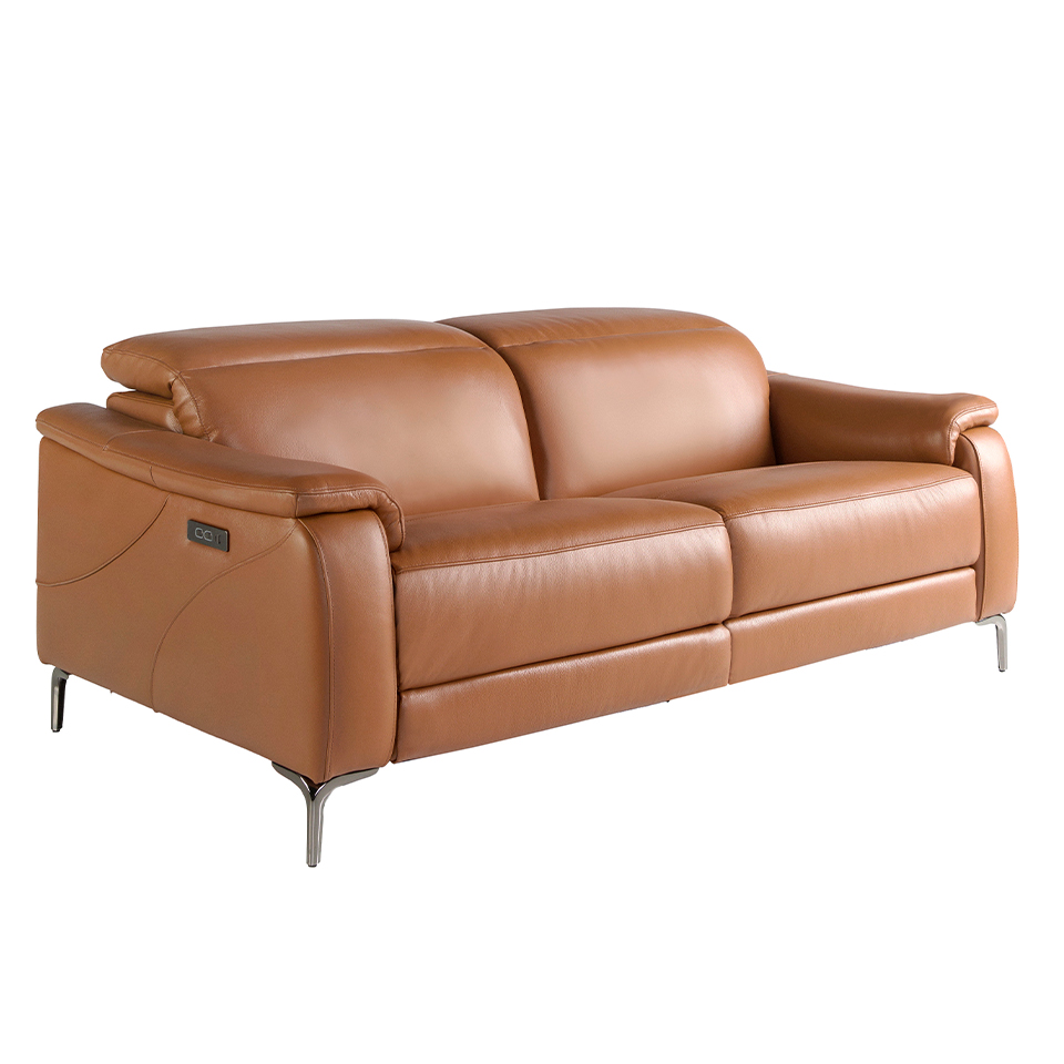 3-Sitzer-Relaxsofa aus braunem Leder