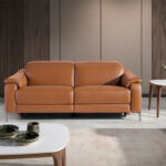 3-Sitzer-Relaxsofa aus braunem Leder
