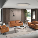 3-Sitzer-Relaxsofa aus braunem Leder