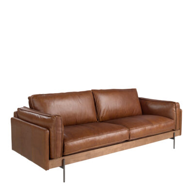 (Español) Sofá 3 plazas piel marrón tabaco 3-seater sofa - Angel Cerda