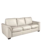 3-Sitzer-Schlafsofa aus perlgrauem Leder