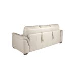 3-Sitzer-Schlafsofa aus perlgrauem Leder