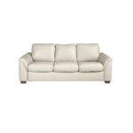 3-Sitzer-Schlafsofa aus perlgrauem Leder