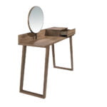 Walnut wood dressing table with swivel mirror