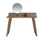 Walnut wood dressing table with swivel mirror
