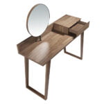 Walnut wood dressing table with swivel mirror