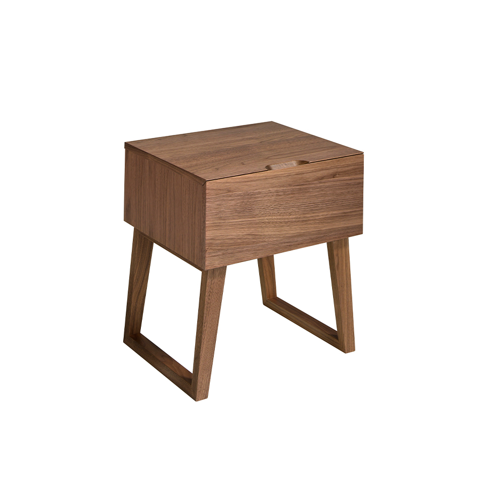 Walnut wood nightstand