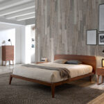 Walnut wood bed
