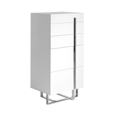 Chifonier madera blanco y acero cromado chiffonier - Angel Cerda