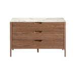 Fiberglass dresser with marble effect and Walnut wood