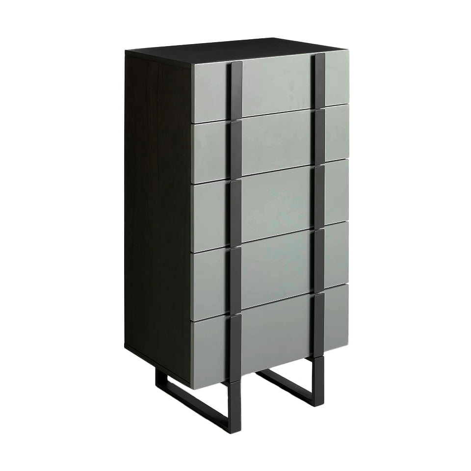 Chiffonier in Wenge wood and gray steel Chiffonier in Wenge wood and gray steel