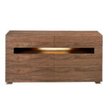 Sideboard aus Walnussholz mit LED-Innenbeleuchtung