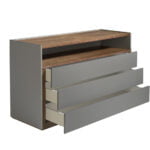 Chest of drawers in Walnut wood with drawers and sides in Grey colour