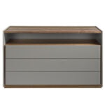 Chest of drawers in Walnut wood with drawers and sides in Grey colour