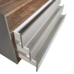 Chest of drawers in Walnut wood with drawers and sides in Grey colour