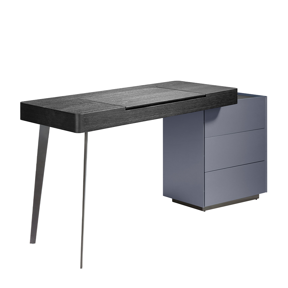 Black wenge wood and blue wood dressing table desk