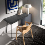 Black wenge wood and blue wood dressing table desk