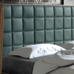 Dark green eco-leather bed