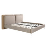 Mink leatherette and grey fabric bed