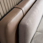 Mink leatherette and grey fabric bed