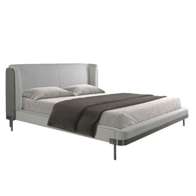 (Español) Cama tela color gris claro bed - Angel Cerda