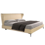 Cream leatherette bed