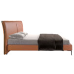 Letto in similpelle marrone