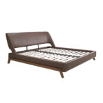 Chocolate brown leatherette bed