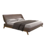 Chocolate brown leatherette bed