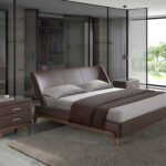 Chocolate brown leatherette bed