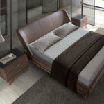 Chocolate brown leatherette bed