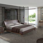 Chocolate brown leatherette bed