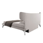 Letto in tessuto grigio chiaro