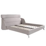 Letto in tessuto grigio chiaro