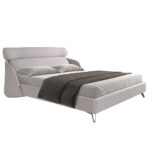 Letto in tessuto grigio chiaro