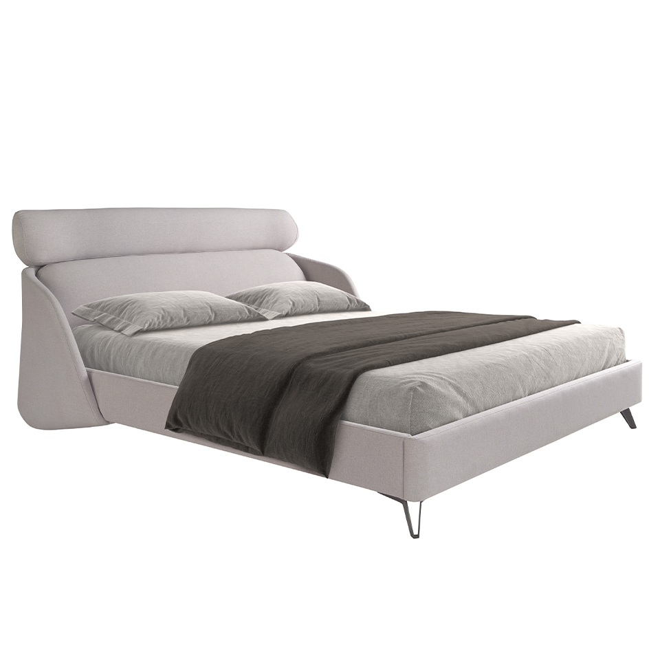 Light grey fabric bed